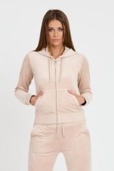 JUICY COUTURE Beżowa bluza Robertson Hoodie. Brązowe bluzy damskie Juicy Couture, s, bez wzorów, bez ramiączek, bez kaptura. W wyprzedaży za 259.99 zł.