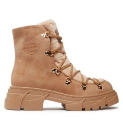 Trzewiki Big Star Shoes. Brązowe botki damskie BIG STAR SHOES, bez wzorów, retro, bez obcasa, na płaskiej podeszwie, bez zapięcia. Za 219.99 zł.