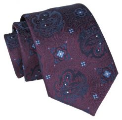 Krawat - ALTIES - Bordowy, Orientalny Wzór. Czerwone krawaty i muchy Alties, bez wzorów, z tkaniny, eleganckie. Za 49.00 zł.