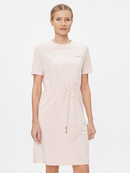 Tommy Hilfiger Sukienka codzienna 1985 WW0WW40734 Różowy Regular Fit. Czerwone sukienki damskie Tommy Hilfiger, na co dzień, s, bez wzorów, z bawełny, bez kołnierzyka, bez ramiączek, proste. Za 299.99 zł.