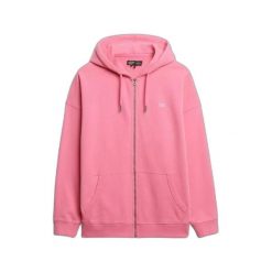 Damska bluza z kapturem zapinana na zamek Superdry Studios. Czerwone bluzy damskie Superdry, bez wzorów, bez ramiączek, z kapturem. Za 353.95 zł.