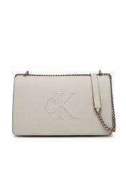 Calvin Klein Jeans Torebka Sculpted Ew Flap25 Shoulder Bag LV04K3035G Biały. Białe torebki do ręki damskie Calvin Klein Jeans, bez wzorów, z jeansu, bez dodatków. Za 359.99 zł.