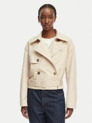 Tommy Jeans Trencz DW0DW22322 Beżowy jasny Relaxed Fit. Brązowe płaszcze damskie Tommy Jeans, xl, bez wzorów, z bawełny, bez kołnierzyka, bez kaptura. Za 749.99 zł.