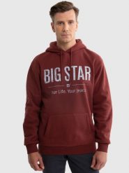 Bluza męska z kapturem z logo BIG STAR bordowa Ashlyno 604. Czerwone bluzy męskie BIG STAR, l, bez wzorów, z materiału, z kapturem, trekkingowe. W wyprzedaży za 229.99 zł.