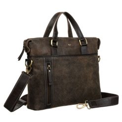 Torba męska Peterson PTN 717-SCC brązowa. Brązowe torby na laptopa damskie Peterson, bez wzorów, ze skóry. Za 349.99 zł.