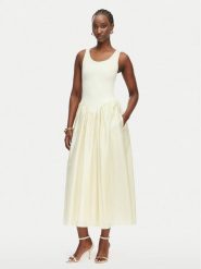 Bardot Sukienka letnia Lorie 60385DB Kremowy Regular Fit. Białe sukienki damskie Bardot, na lato, bez wzorów, z syntetyku, bez kołnierzyka, bez ramiączek. Za 749.99 zł.
