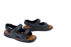 JOSEF SEIBEL 10236 11 582 Franklyn ocena/schwarz, sandały męskie. Niebieskie sandały męskie Josef Seibel, na lato, bez wzorów, ze skóry, bez zapięcia. Za 271.92 zł.