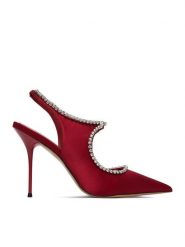 Eva Minge Szpilki EO-LIVIA-LT2019-6 Czerwony. Czerwone szpilki damskie Eva Minge, bez wzorów, z materiału, bez obcasa, na szpilce, bez zapięcia. Za 429.99 zł.