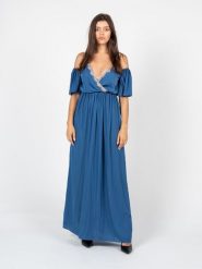 Liu Jo Sukienka "Maxi" | JF1024 T3093 | Kobieta | Niebieski. Niebieskie sukienki damskie Liu Jo, na co dzień, na lato, uniwersalny, bez wzorów, z elastanu, eleganckie, bez kołnierzyka, bez ramiączek, maxi, proste. W wyprzedaży za 459.00 zł.