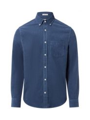 Gant koszula sztruksowa Mężczyźni Regular Fit Bawełna niebieski, XL. Niebieskie koszule męskie GANT, m, bez wzorów, z bawełny, eleganckie, bez kołnierzyka, bez ramiączek. Za 429.95 zł.