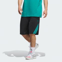 Szorty Legends 3-Stripes Basketball. Białe buty sportowe męskie Adidas, bez wzorów, z materiału, bez zapięcia, na fitness i siłownię. Za 109.00 zł.