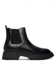 Guess Sztyblety FMTGOM LEA10 Czarny. Czarne botki męskie Guess, z aplikacjami, ze skóry, bez obcasa, bez zapięcia. Za 679.99 zł.