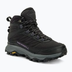 Buty turystyczne damskie Merrell Moab Speed Thermo Spike Mid WP. Czarne obuwie trekkingowe damskie Merrell, bez zapięcia. Za 639.99 zł.