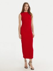 Marella Sukienka codzienna Nef 2513621061 Czerwony Slim Fit. Czerwone sukienki damskie Marella, na co dzień, xl, bez wzorów, z wiskozy, bez kołnierzyka, bez ramiączek, proste. Za 589.99 zł.