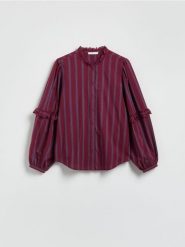 Koszula w paski - wielobarwny. Koszule damskie Reserved, l, bez wzorów, z bawełny, bez kołnierzyka, bez ramiączek. Za 149.99 zł.
