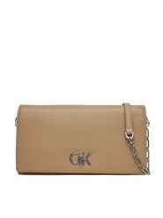 Calvin Klein Torebka Ck Mini Chain Bag K60K612806 Beżowy. Brązowe torebki do ręki damskie Calvin Klein, bez wzorów, ze skóry, bez dodatków. Za 289.99 zł.