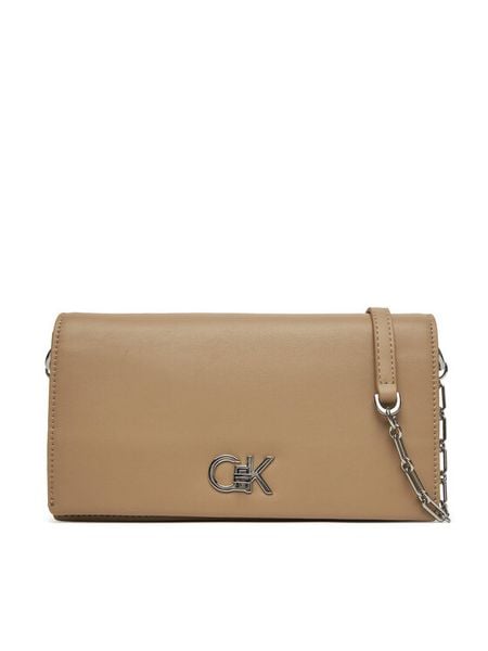 Calvin Klein Torebka Ck Mini Chain Bag K60K612806 Beżowy. Brązowe torebki do ręki damskie Calvin Klein, bez wzorów, ze skóry, bez dodatków. Za 289.99 zł.