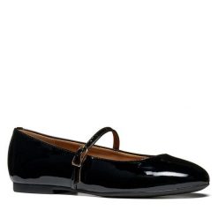 Baleriny Geox. Czarne balerinki damskie Geox, bez wzorów, bez obcasa, bez zapięcia. Za 449.99 zł.