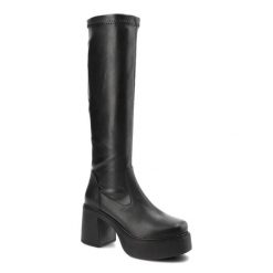 Czarne Stylowe Kozaki Damskie Artiker. Czarne kozaki damskie Artiker, na jesień, bez wzorów, ze skóry, bez obcasa, na obcasie, bez zapięcia. Za 319.00 zł.