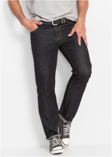 Dżinsy regular fit, straight. Niebieskie jeansy męskie bonprix, z denimu. Za 119.99 zł.