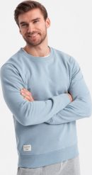 Ombre Bluza męska dresowa BASIC z okrągłym dekoltem - niebieska V7 OM-SSBN-0175 S. Niebieskie bluzy męskie Ombre, m, bez wzorów, z dresówki, bez ramiączek, bez kaptura. Za 89.99 zł.