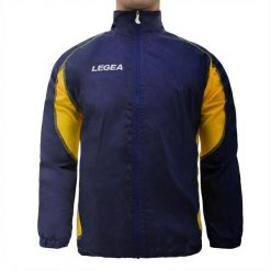 Kurtka przeciwdeszczowa Storm dla mężczyzn do biegania niebiesko-żółta. Niebieskie kurtki męskie Legea, m, bez wzorów. Za 60.00 zł.