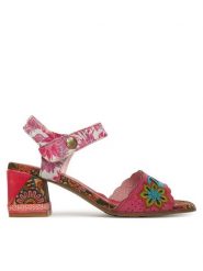 Laura Vita Sandały Jacqueso 20 Różowy. Czerwone sandały damskie Laura Vita, bez wzorów, ze skóry, bez obcasa, na słupku, bez zapięcia. Za 399.99 zł.