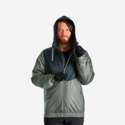 Kurtka turystyczna męska zimowa Quechua NH100 -5°C wodoodporna. Kurtki męskie QUECHUA, na zimę, l, bez wzorów, z polaru, sportowe, bez kaptura. Za 149.99 zł.