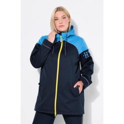 Damskie Długa kurtka softshell hydrofobowa 2-kierunkowy zamek błyskawiczny. Niebieskie kurtki sportowe damskie Ulla Popken, plus size, bez wzorów, z materiału, bez ramiączek, bez kaptura, trekkingowe. W wyprzedaży za 479.99 zł.