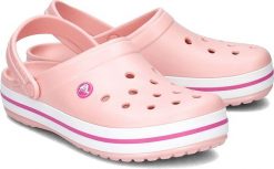 Crocs Klapki damskie Crockband różowe r. 38-39 (11016-6MB). Czerwone klapki damskie Crocs, bez wzorów, sportowe, bez obcasa, bez zapięcia. Za 190.35 zł.