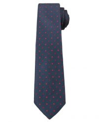 Granatowy Elegancki Krawat Męski -ALTIES- 6 cm, w Czerwone Kropki. Czerwone krawaty i muchy Alties, bez wzorów, z tkaniny, eleganckie. Za 49.00 zł.