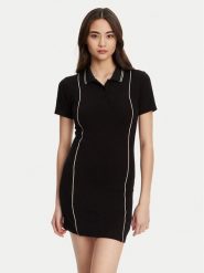 Guess Sukienka dzianinowa V5YK00 KCX12 Czarny Regular Fit. Czarne sukienki damskie Guess, xl, z aplikacjami, z dzianiny, bez kołnierzyka, bez ramiączek. Za 199.99 zł.