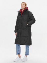 Tommy Hilfiger Płaszcz zimowy New York WW0WW39749 Czarny Relaxed Fit. Czarne płaszcze damskie Tommy Hilfiger, na zimę, xl, bez wzorów, z syntetyku, bez kołnierzyka, bez kaptura. Za 939.99 zł.