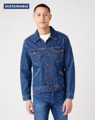 MĘSKA KURTKA JEANSOWA WRANGLER 124MJ W4MJUG923 112129142. Czarne kurtki męskie Wrangler, l, bez wzorów, z bawełny, klasyczne, bez kaptura. W wyprzedaży za 159.99 zł.