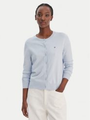 Tommy Hilfiger Kardigan WW0WW42370 Błękitny Regular Fit. Niebieskie kardigany damskie Tommy Hilfiger, xs, bez wzorów, z syntetyku, bez kołnierzyka. Za 489.99 zł.