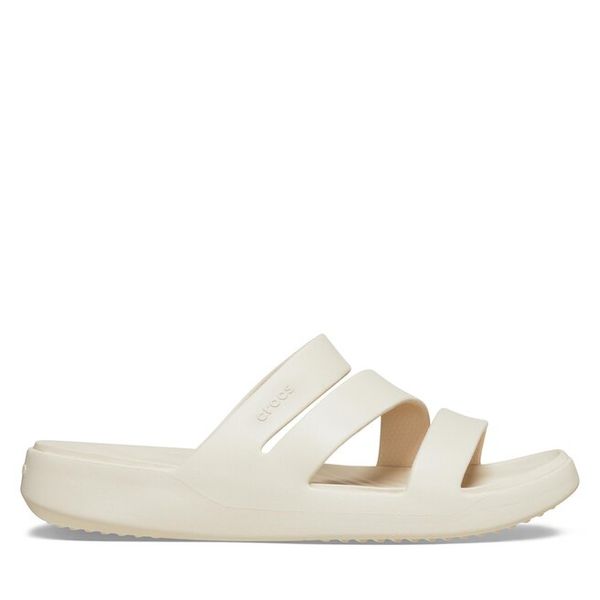 Klapki Crocs. Białe klapki damskie Crocs, bez wzorów, bez obcasa, bez zapięcia. Za 135.99 zł.