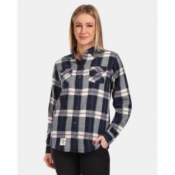 Damska koszula flanelowa Kilpi FLANNY-W. Niebieskie koszule damskie Kilpi, l, bez wzorów, sportowe, bez kołnierzyka, bez ramiączek. Za 179.35 zł.
