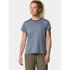 Koszulka techniczna damska Columbia BlueVista Hill Short Sleeve Crew. Niebieskie bluzki damskie Columbia, m, bez wzorów, sportowe, bez kołnierzyka, bez ramiączek. Za 94.99 zł.