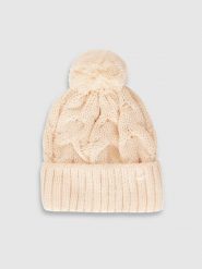 4F Czapka zimowa z dodatkiem wełny damska - beżowa M. Brązowe czapki damskie 4F, na zimę, bez wzorów, z wełny, klasyczne. Za 89.99 zł.