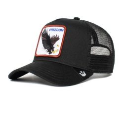 Czapka z daszkiem Goorin Bros. The Freedom Eagle Trucker 101-0384-BLK. Czarne czapki damskie Goorin Bros, na jesień, bez wzorów. W wyprzedaży za 149.00 zł.