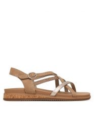 Skechers Sandały Desert Kiss Low 114713/TPE Brązowy. Brązowe sandały damskie Skechers, bez wzorów, ze skóry, bez obcasa, na płaskiej podeszwie, bez zapięcia. Za 229.99 zł.