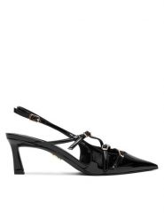 Steve Madden Sandały Liana SM11003386 Czarny. Czarne sandały damskie Steve Madden, bez wzorów, ze skóry, bez obcasa, bez zapięcia. Za 409.99 zł.