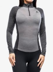 Bluza termiczna damska Odlo Natural Performance PW 150 BL Top Turtle Neck LS. Szare bluzy damskie ODLO, l, bez wzorów, z materiału, bez ramiączek, bez kaptura. Za 247.49 zł.