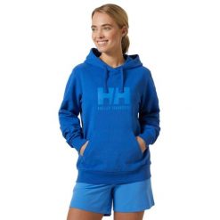 Damska bluza z kapturem z logo Helly Hansen 2.0. Niebieskie bluzy damskie Helly Hansen, bez wzorów, bez ramiączek, z kapturem. W wyprzedaży za 240.95 zł.