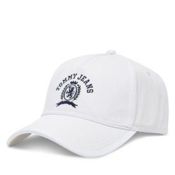 Czapka z daszkiem Tommy Jeans. Czapki damskie Tommy Jeans, bez wzorów, z jeansu. Za 99.99 zł.