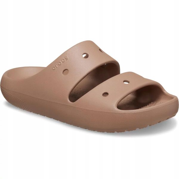 Klapki Dla Dorosłych Crocs Classic V2 Sandal. Brązowe klapki damskie Crocs, bez wzorów, z materiału, bez obcasa, bez zapięcia. Za 135.99 zł.