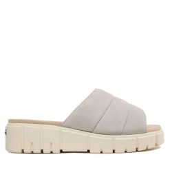 Klapki Caprice. Szare klapki damskie Caprice, bez wzorów, bez obcasa, bez zapięcia. Za 189.99 zł.