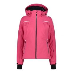 Kurtka damska narciarska CMP 33W0636. Czerwone kurtki sportowe damskie CMP, na zimę, l, bez wzorów, z softshellu, bez ramiączek, z kapturem, narciarskie. Za 926.35 zł.