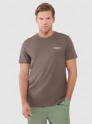 4F T-shirt regular z nadrukiem męski - brązowy XXL. Brązowe t-shirty męskie 4F, m, bez wzorów, z bawełny, bez kołnierzyka, bez ramiączek. W wyprzedaży za 49.99 zł.