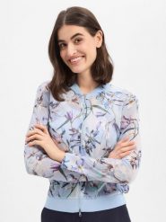 Marc Cain Bluza Kobiety niebieski|wielokolorowy, 44. Niebieskie bluzy damskie Marc Cain, bez wzorów, z bawełny, bez ramiączek, bez kaptura. Za 949.95 zł.
